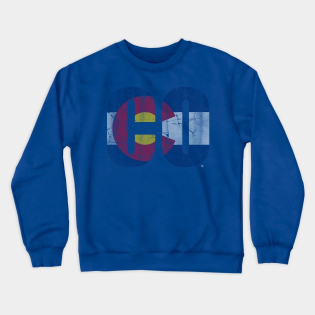 Retro CO Colorado Flag Crewneck Sweatshirt by E